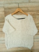 Sweter oversize włochaty beżowy | Made in Italy