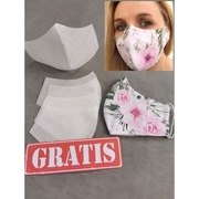 Maska bawełniana z kieszonką, drucik +6 filtrów 