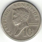 Filipiny 10 sentimos centymów 1974 -  17,5 mm - nr 4