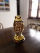 Lampa Sowa wykonana z brązu i kryształowych koralików.