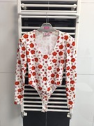 Body LA MILLA białe w maki – rozmiar L (40) bawełna 