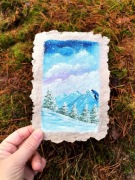 Malowana Papier czerpany Pocztówka Zakładka 