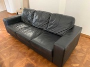 Sofa czarna skórzana 3-osobowa Warszawa