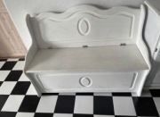 Do Przedpokoju Antyk Ławka Otwierana Biała Drewno