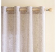 2 Zasłony Półprzezroczyste 30% Lnu 140x300cm Z Przelotkami