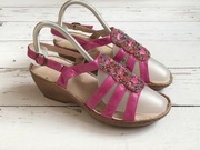 Sandały Damskie Na Koturnie Heavenly Feet 40 Skóra Nowe !