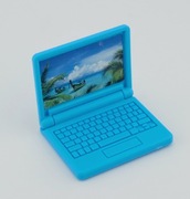 Laptop mini dla lalek Barbie niebieski