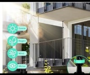 Markiza tarasowa balkonowa BEZ WIERCENIA 120 x 310 cm szary K180