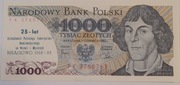 Banknot 1000 zł z 1 czerwca 1982 z nadrukiem 