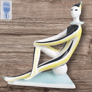 Arlekin Klaun na piłce Zsolnay Török János Węgry lata 60te