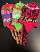 Czapka dwustronna dziecięca z wełną z alpaki z Peru