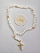 Różaniec i hostia zestaw z masy cukrowej pierwsza komunia święta