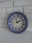 Bolesławiec Wiza ceramiczny zegar ścienny.