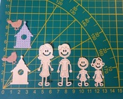 Papierowe scrapki - rodzinka + 2 budki