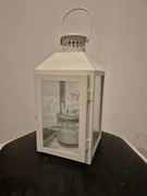 Biały lampion na świeczkę z napisem love