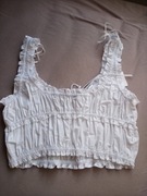 Biały top Zara, nowy z metką,100% bawełna rozmiar XL – modny i wygodny!