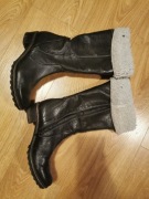 Kozaki Manas skóra, r. 39, futerko, czarne