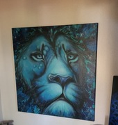 Obraz ręcznie malowany Lew