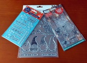 scrapbooking - zestaw stemple zimowe / świąteczne (krasnal/gnom, ciastek)