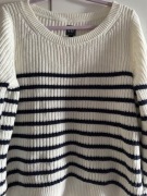 Gap sweter w kolorze biało-granatowym w paski L bawełna