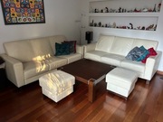 Zestaw wypoczynkowy Kler Etiuda - nowoczesny, skóra, w dobrym stanie