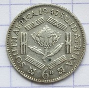 #3926 RPA 6 pensów 1947 rzadka! srebro 