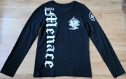 Czarna koszulka męska longsleeve z nadrukiem