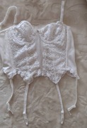 (75B) (34/XS) Triumph/ Biały, koronkowy gorset ślubny, jak Nowy 