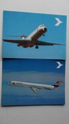 Pocztówka Samolot Austrian Airlines Douglas DC-9 - 2 szt.