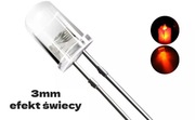 dioda led 3mm efekt specjalny świeca kolor czerwony 2szt wysyłka w 24h