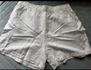 Białe lniane szorty spodnie spodenki len H&M 40 42 L XL