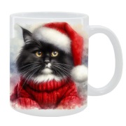 KUBEK Z KOTEM NA ŚWIĘTA, PREZENT, PERSONALIZOWANY, 24HWYS