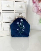 Portmonetka saszetka damska Kwiat lnu, rękodzieło