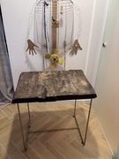 Stół z litego drewna metalowe nogi unikat loft