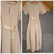 Sukienka kremowa Punto Milano + pasek premium 