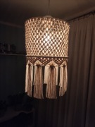 Abażur makramowy w stylu Boho w kolorze naturalnym