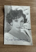 Ś.P. Gina Lolobrigida oryginalny autograf zdjęcie 10x15 cm