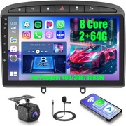 RADIO Samochodowe Android/CarPlay BT 9" Do Peugeot 308(SW),408 07-13-Kamera