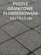 Puzzle granitowe płomieniowane 10x10x3 cm – ponad 20 m² | Taras, ogród