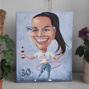Duża karykatura ręcznie malowana farbami ze zdjęcia | 1 os. | 50 x 70 cm |