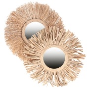 Lustra ścienne boho komplet słoma drewno 60cm