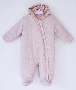 Ocieplany zimowy kombinezon w panterkę z kapturek TU 62/68/74