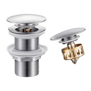 WOMAO Korek Klik-Klak do Umywalki z Sitkiem, Bez Przelewu