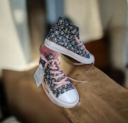 Nowe markowe piękne buty trampki wysokie w kwiatki r 38 wiosenne 