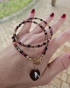 Naszyjnik Choker z Kamieni Naturalnych Agat Jadeit Kwarc Piasek Pustyni 