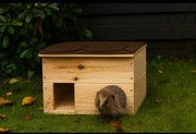 Domek dla jeża. Gont brązowy.