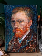 Obraz Olejny - Autoportret (insp. Van Gogh) | 20x30 cm