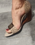 Sandały Kazar skóra róż. 39 koturna