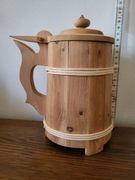 Drewniany kufel na piwo, vintage, nie używany, stan bardzo dobry, drewno