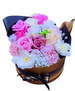 Box z kwiatów mydlanych, prezent, urodziny, rocznica, topper gratis 